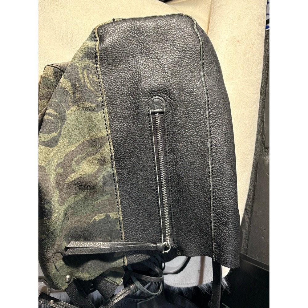 Sanctuary Black Leather Camo‎ Rose Tote Bag with Side Zips - Picture 5 of 7